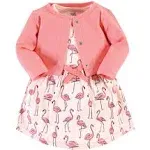 Touched by Nature Organic Cotton Dress and Cardigan, Pink Flamingo