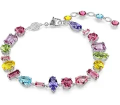 Swarovski Gema Bracelet, Mixed Cuts, Multicolored, Rhodium Plated