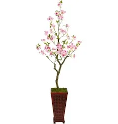 Nearly Natural 5ft Cherry Blossom Artificial Tree in Decorative Planter