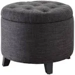 Convenience Concepts Designs4Comfort Round Ottoman, Grey