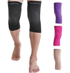 Doc Miller Knee Compression Sleeve Brace for Men & Women (Pair) Best Support for Workout Running ACL Arthritis Pain Relief