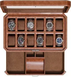 Rothwell 12 Slot Leather Watch Box