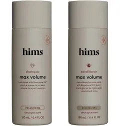 Hims Max Volume Shampoo & Conditioner Pack - Volumizing Shampoo and Conditioner for Men - Citrus Spice - Men's Natural Shampoo & Conditioner - 2 x