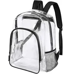 Fomaris Clear Backpack Heavy Duty Clear Bookbag Transparent Backpack See Through Plastic Bookbags For School