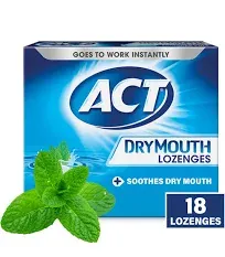 Act Dry Mouth Relief with Xylitol, Soothing Mint 18 Lozenges 041167099803VL