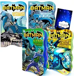 DC Comics Batman Board Books for Kids, Toddlers | Batman Bedtime Storybooks (Bundle Set of 4 Superhero Shaped Board Books with Door Hanger)