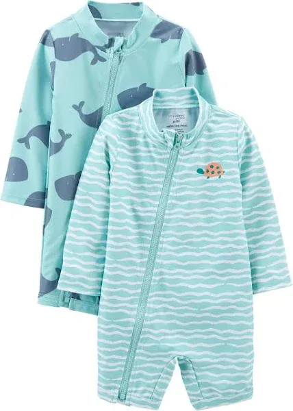 Simple Joys by Carter's Boys' Baby 2-Pack 1-Piece Zip Rashguards