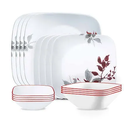 Corelle Kyoto Leaves 16-Piece Dinnerware Set