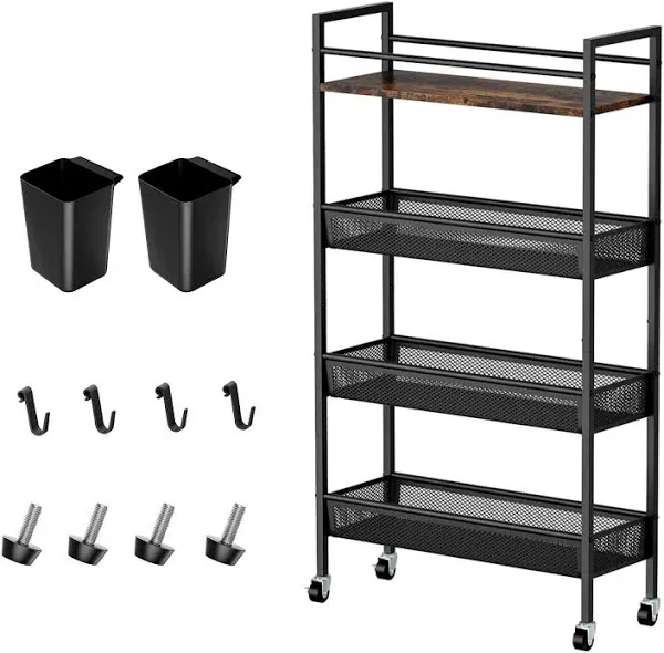 4 Tier Slim Storage Cart