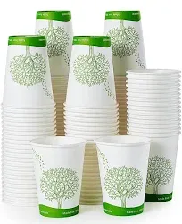 ECOLipak 240 Count 12 oz Compostable Paper Cups, Biodegradable Disposable Paper Coffee Cups with PLA Lined, Eco-friendly Hot Paper Cups for Party, Picnic,Travel,and Events