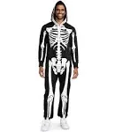 Target Adult XL/XXL Black Hooded Fleece One Piece Skeleton Pajamas