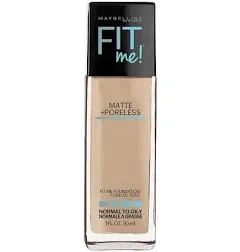 Maybelline Fit Me Matte + Poreless Liquid Oil-Free Foundation Makeup, Choose