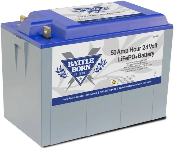 Battle Born Batteries 50Ah 24V LiFePO4 Deep Cycle Battery