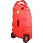 VEVOR Fuel Caddy, 32 Gallon, Portable Fuel Storage Tank On-Wheels, with Manual Transfer Pump, Gasoline Diesel Fuel Container for Cars, Lawn Mowers, ATVs, Boats, More, Red