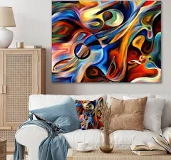 Designart - Abstract Music and Rhythm - Abstract Canvas Art Print