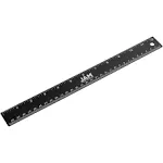 JAM Paper Stainless Steel 12" Ruler, Black (347M12BL)