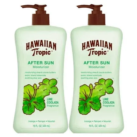 3 Bottles Hawaiian Tropic Lime Coolada After Sun Moisturizing Lotion 16 oz Aloe 