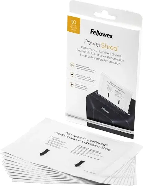 Fellowes Powershred Performance+ Lubricant Sheets