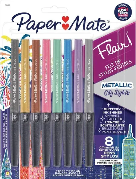 Paper Mate Flair Felt Tip Pens, Metallic City Lights 8ct #2