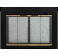 Pleasant Hearth AR-1022 Arrington Fireplace Glass Door, Black, Large