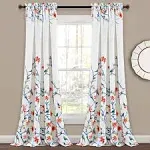 Neela Birds Room Darkening Window Curtain Panels White/Blue 52x84+2 Set, Size: 84 inch x 52 inch