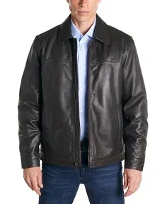 Perry Ellis Men's Classic Leather Jacket