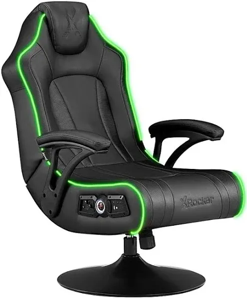 CXR3 LED Audio Pedestal Gaming Chair with Subwoofer, Black/LED