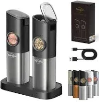 Sangcon Gravity Electric Salt and Pepper Grinder Set