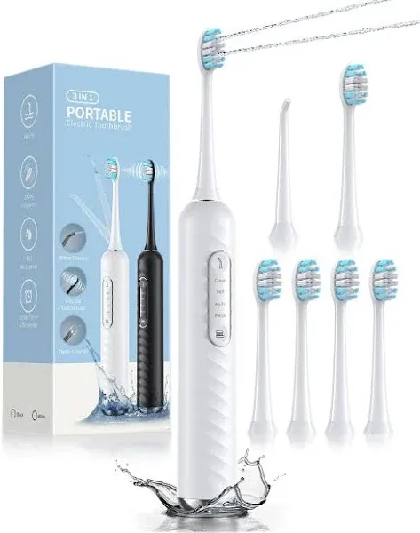 Duolosy Electric Toothbrush with Water Flosser 3 in 1 Cordless Toothbrush and Water Flosser Combo for Multiple Users and Needs Flossin