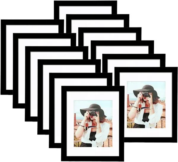 4x6 Picture Frame Set of 12, Photo Frame for 4x6 Pictures, Tabletop or Wall Mount Display Picture Frames for Prints, Photos, Paintings, Landscape and Kids Artwork (Black)