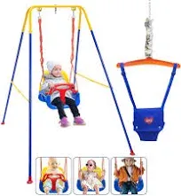 Toddler Swing Set, 3-in-1 Baby Swing Outdoor/Indoor<wbr/>, Toddler Swing&amp;Jumper wit...