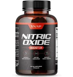 Snap Supplements Nitric Oxide Booster, Support Healthy Blood Circulation, Nitric Oxide Supplements for Men and Women, 60 Capsules