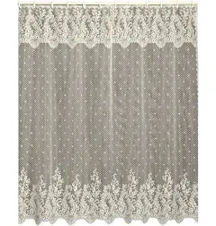 Heritage Lace, White Floret 72x72 Shower Curtain, 72 inch Wide by 72 inch Drop