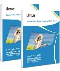 Uinkit 200 Sheets Double Sided Photo Paper Glossy 8.5x11 54lbs Inkjet for Dye...