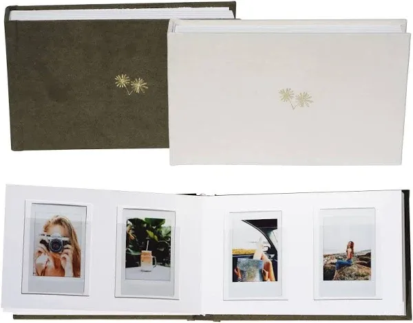 Hey Blanks 3 inch Vegan Leather Hardcover Mini Photo Album with Writing Space 52 Pockets Compatible with FUJIFILM Instax Mini 11 9 8 7S 90 70, Wedding