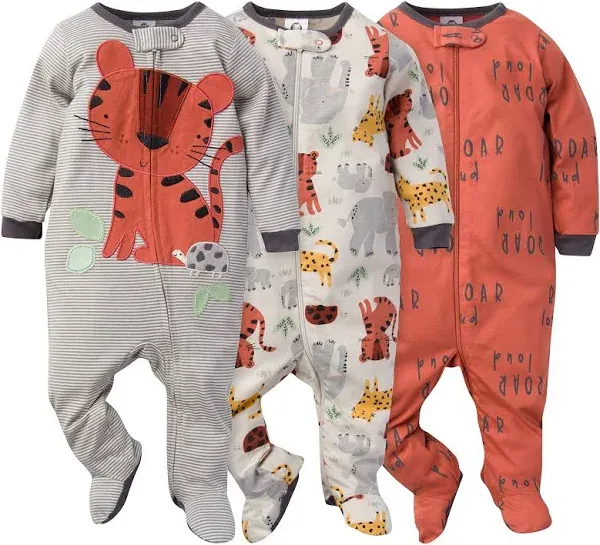 Gerber 3-pack Sleep &#x27;N Plays / Boys Size 0-3mo/ 🦁 Lions