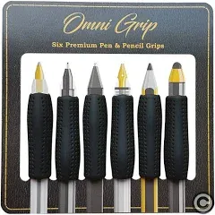 Chrome Cherry Omni Grip with Pen and Pencil Comfort Grips 6 Pack