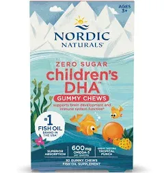 Nordic Naturals Children's DHA Omega-3 600mg Tropical Punch 30 Gummies