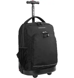 Stylish Black Rolling Backpack with Comfortable Air Mesh Straps - Durable Design