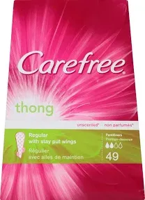 Carefree Thong Pantiliners - Unscented - 49 count