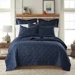 Levtex Home Washed Linen King Quilt in Navy