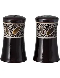 Mikasa 5240395 Gourmet Basics Alexandria Salt and Pepper Set Brown, 3.75 Inches