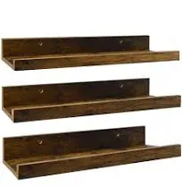 Giftgarden 16 Inch Floating Shelves ,Set of 3, Rustic Wall Mounted Picture Ledge