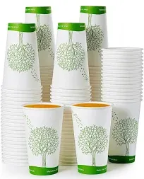 ECOLipak 210 Count 16 oz Compostable Cups, Biodegradable Disposable Paper Cups with PLA Lined, Eco-friendly Paper Coffee Cups for Party, Picnic,Travel,and Events