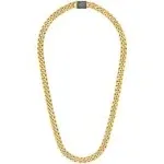 Bulova Men's Jewelry Classic Gold Tone Stainless Steel Curb Chain Necklace, 10mm, Length 24" Style:BVC1056-GOSTNA