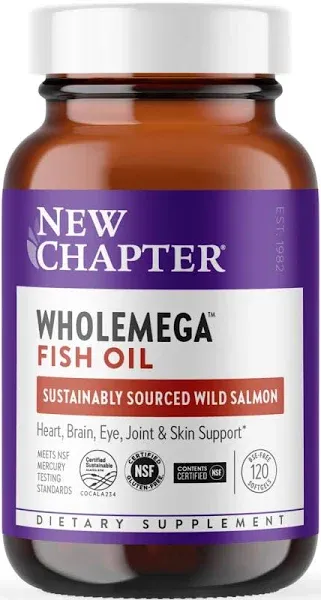 New Chapter Wholemega Fish Oil 120 Soft Gels Exp 10/2024