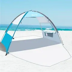 OutdoorMaster Beach Tent for 3 Person with 2 Doors Easy Setup Sun Shade Shelter Portable Beach Shade Sun Canopy with UPF 50 U