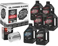 Maxima V-Twin Oil Change Kit Syn Tc Black Filter | 90-119016PB