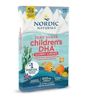 Nordic Naturals Children's DHA Omega-3 600mg Tropical Punch 30 Gummies