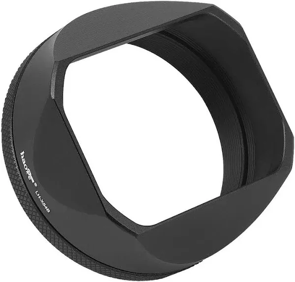 Haoge LH-X54 Square Metal Lens Hood with 49mm Adapter Ring for Fujifilm X100VI Fuji X100V Camera